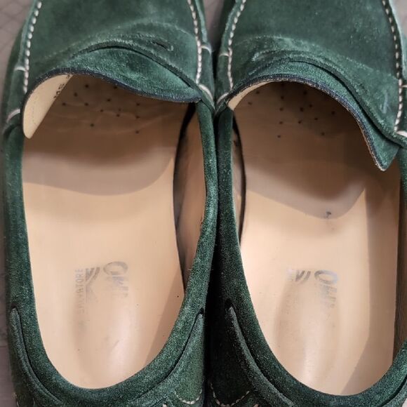 Salvatore Ferragamo Billy 2 Green Suede Driving Loafers Sz 9 - Picture 8 of 13